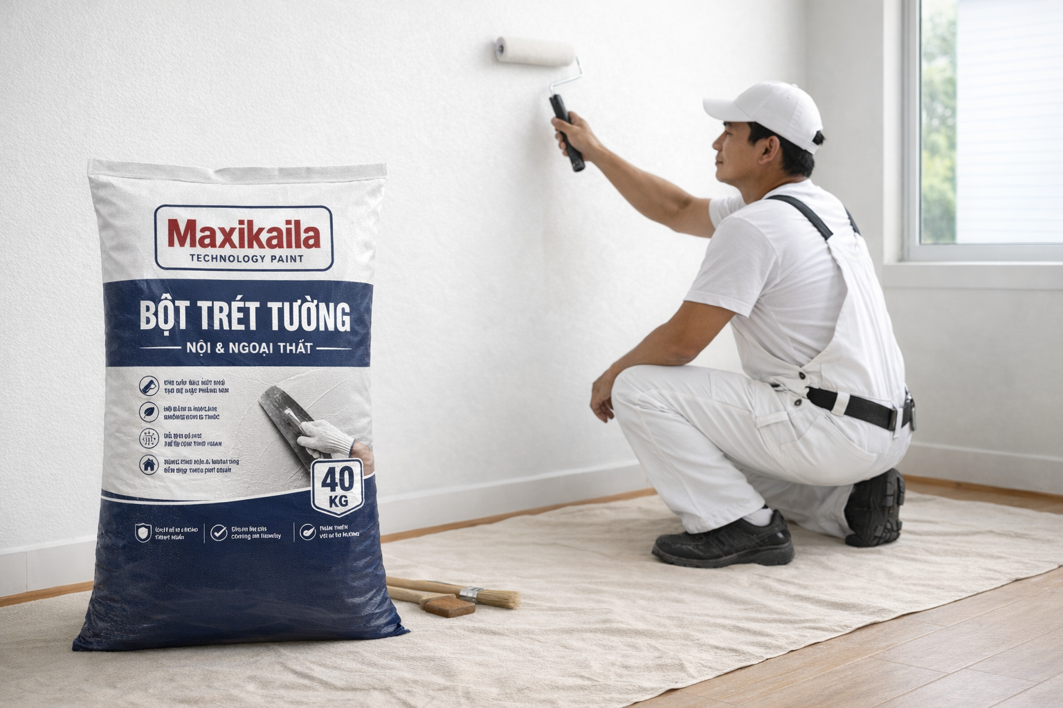 Thợ sơn sử dụng MAXIKAILA